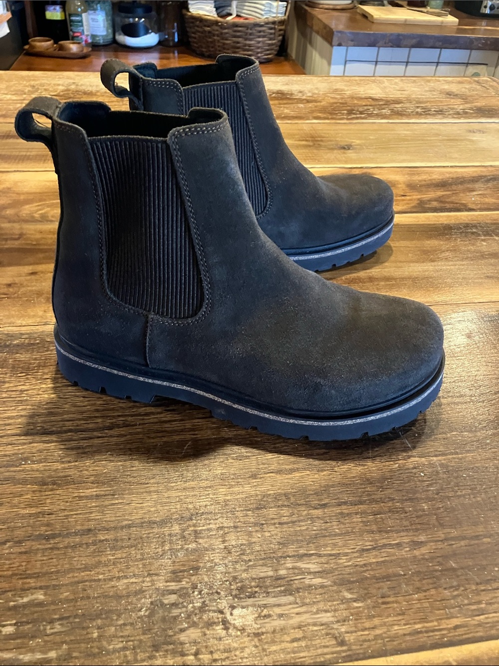 Birkenstock Highwood Slip On Color Mocha Suede Chelsea Ankle Boots